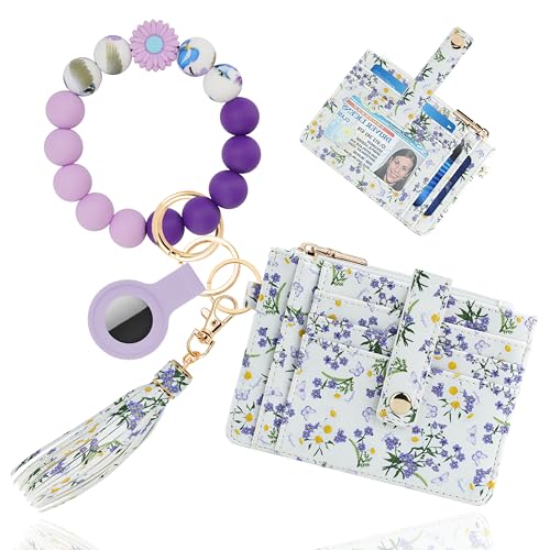 Image of Wristlet Wallet for Women, Keychain Wallet with AirTag Holder