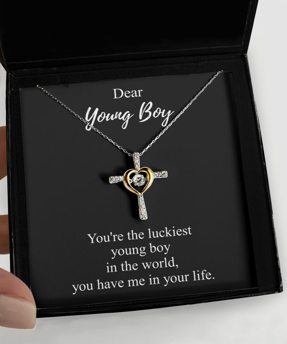 Luckiest Young Boy Necklace Funny Gift Idea In The World You Have Me Sarcastic Pun Pendant Gag Sterling Silver Chain With Box