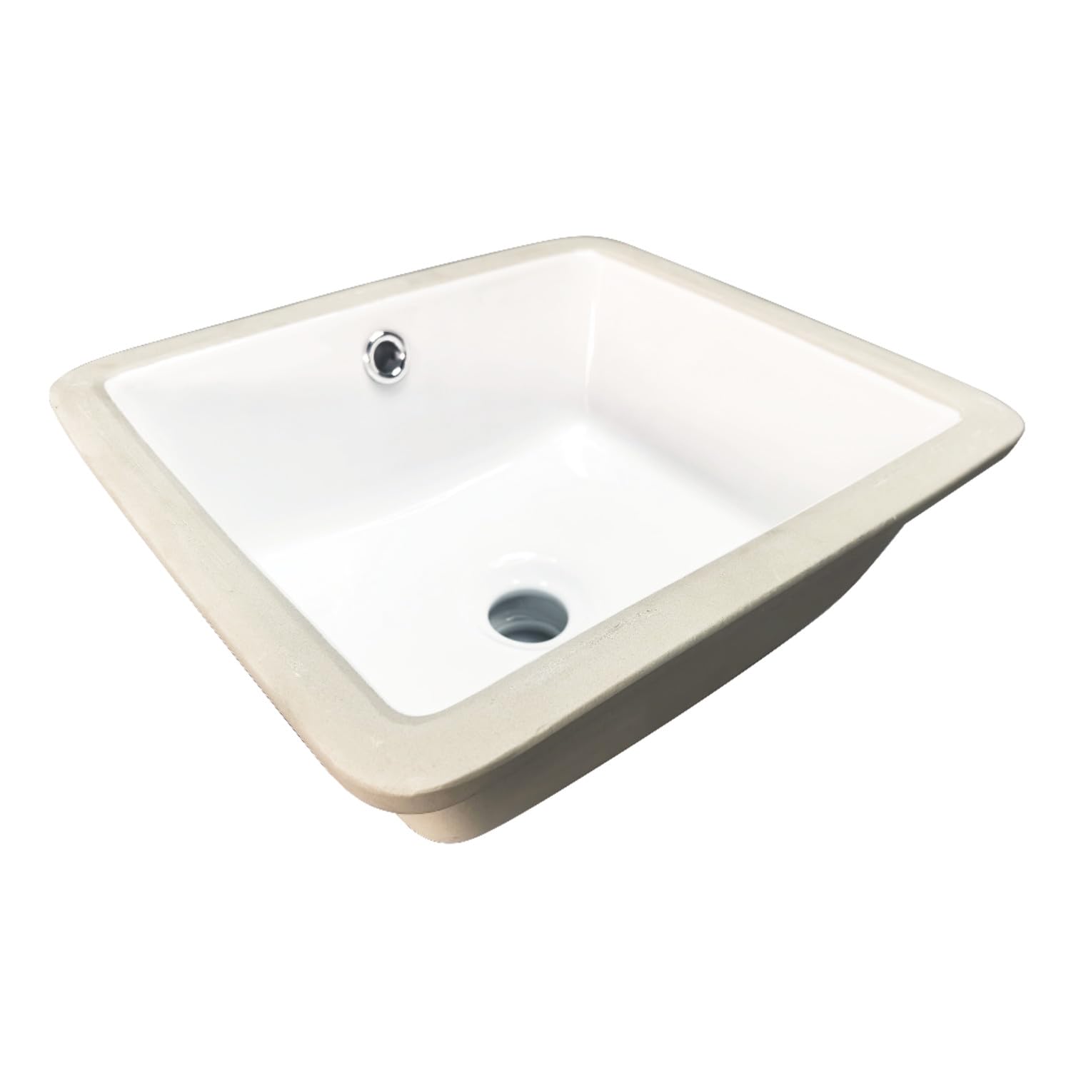 Lavabo carré céramique Kingston Brass Linna anti-calcaire 35cm pour remplacer une vasque tachée