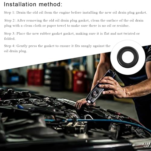 Image of 25 PCS M12 Car Oil Drain Plug Gasket, Rubber Oil Drain Plug Crush Washers Sealing Gasket, Vehicle Engine Oil Seal Washer Replacement for Car Truck SUV, Car Accessories