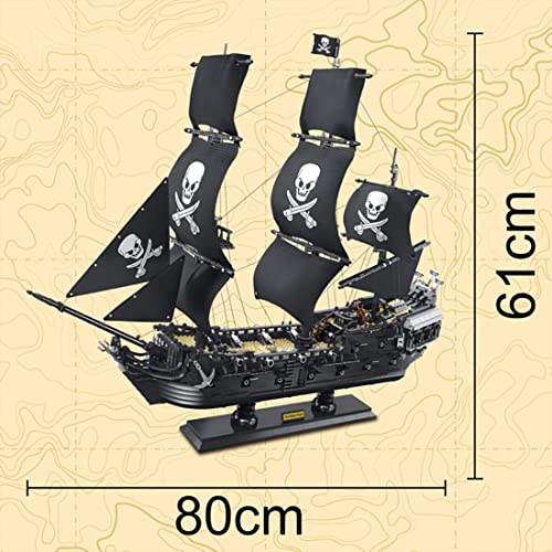 Havefun Technik Piratenschiff Bausteine Bausatz, 3423 Teile Groß Black Pearl Schiff Modellbausatz, MOC Klemmbausteine… – Bild 4