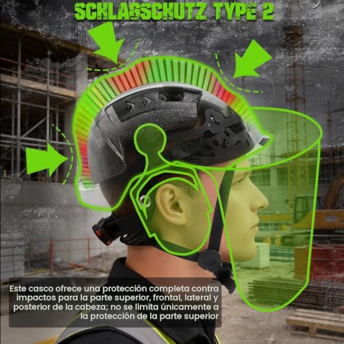 Casco de protección GREEN DEVIL con certificaciones EN12492 y EN397 de alta gama 5
