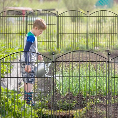 Decorative Garden Fence Animal Barrier with Gate 40 in(H)×27.6 Ft(L) 12 Panels, Dog Rabbit Fencing Arched Rustproof Metal No Dig Pet Outdoor Garden Fence for Yard, Patio, Flower Bed by Nessxa - Image 8