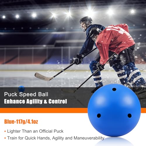 Seenelling 4 Pcs Stickhandling Balls No Bounce Trainer Field Hockey Balls Weighted Hockey Dangle Balls Set, Hockey Training Equipment for Practice Floor Dribbling Skills Enhance Speed