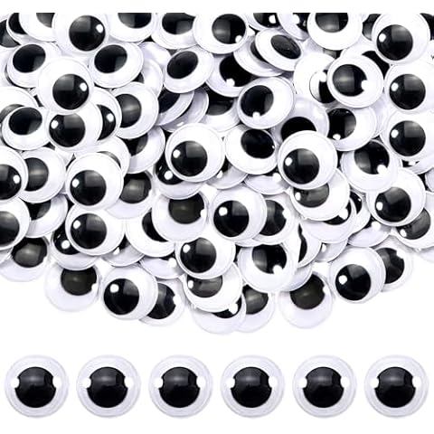 TOAOB 150pcs 1 Inch Plastic Wiggle Googly Eyes Self-Adhesive Black Round Sticker Eyes DIY Arts Crafts Scrapbooking Accessories Cover