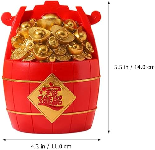 Miniatura 3 de SOIMISS Figura de cubo de dinero de Feng Shui de la fortuna china, estatua del tesoro dorado, adorno para el éxito de la riqueza, buena suerte,