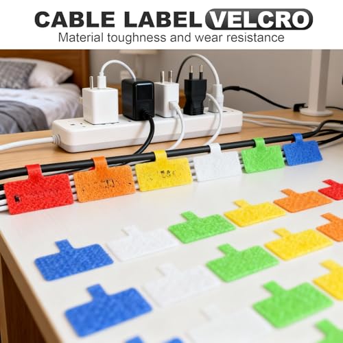 Kabeletiketten Wiederverwendbar, 50 Stück Kabelbeschriftung Set (25x 4x3 cm und 25x 5x2 cm), Beschreibbare Nylon Kabelmarkierung für Kabel, Drähte, Schläuche