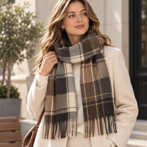 Women's Fall-Winter-Warm-Scarf with Tassels Lightweight Solid Shawl Wrap - Image 6