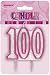 3.5" Pink Sparkle 100th Birthday Glitter Cake Decoration Molded Candle