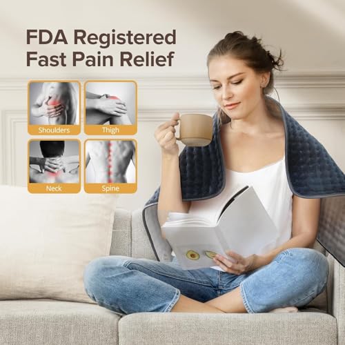 Heating Pad for Back Pain Relief, 17" X 33" XXX-Large Heating Pads for Cramps,Electric Heating Pad Xl with 6 Fast Heating Settings,Moist Dry Heat Options,Auto-Off,Machine Washable - Image 4