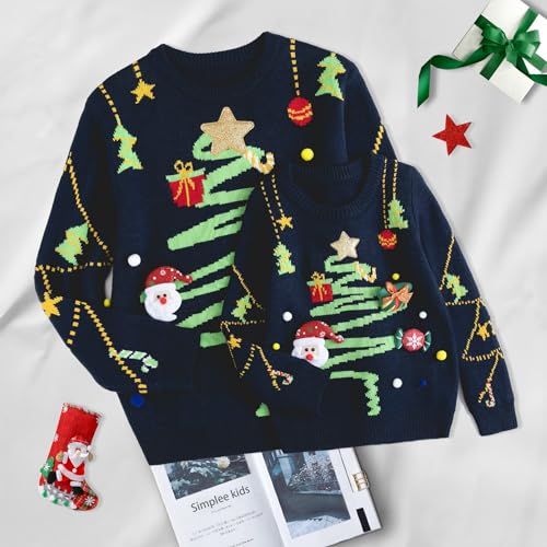 Image of Simplee kids Family Matching Christmas Sweaters, Ugly Pullover, 2T-2XL