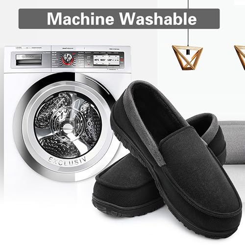 Image of shoeslocker Mens Slippers Microsuede Moccasin Memory Foam House Shoes