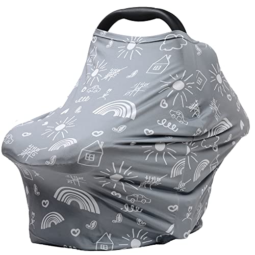 Image of Carseat Canopy Breastfeeding Cover - Multi Use Infant Stroller Cover, Car Seat Covers for Babies, Baby Shower Gifts for Boys and Girls (Creativity)