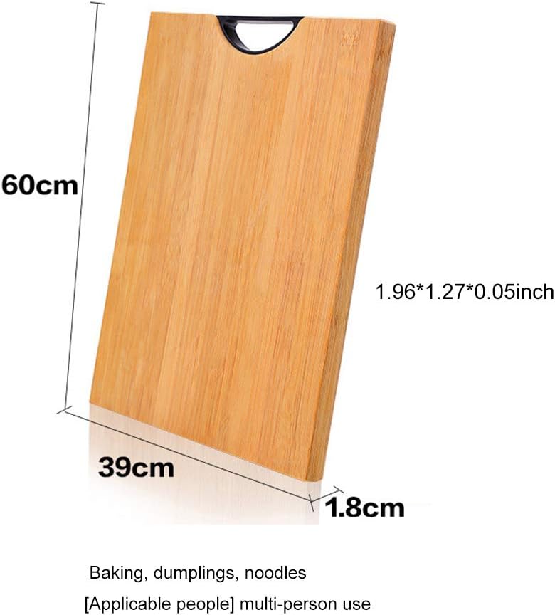 Chopping Board 4 Sizes Bamboo Kitchen Cutting Board Used to Cut Fruits/Vegetables/Meat/Bread/Rolling Board Enjoy Healthy Life with Family (Color : 60 * 39 * 1.8cm/1.96 * 1.27 * 0.0