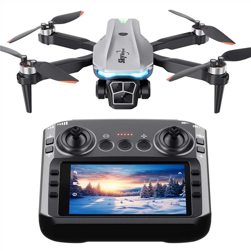 B18 Drohne mit Kamera 4K für Erwachsene und Kinder – RC-Quadrocopter mit 4,5-Zoll-LCD-Bildschirm, Faltbarer Drohne mit Brushless-Motor, Ein-Tasten-Start/Landung, Gesten-Selfie, 3D-Flip, 40-Minuten