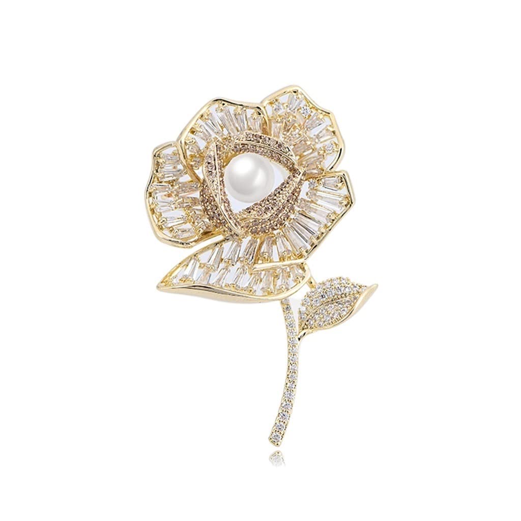 Broche en forme de rose de haute qualité pour sublimer les vestes et manteaux