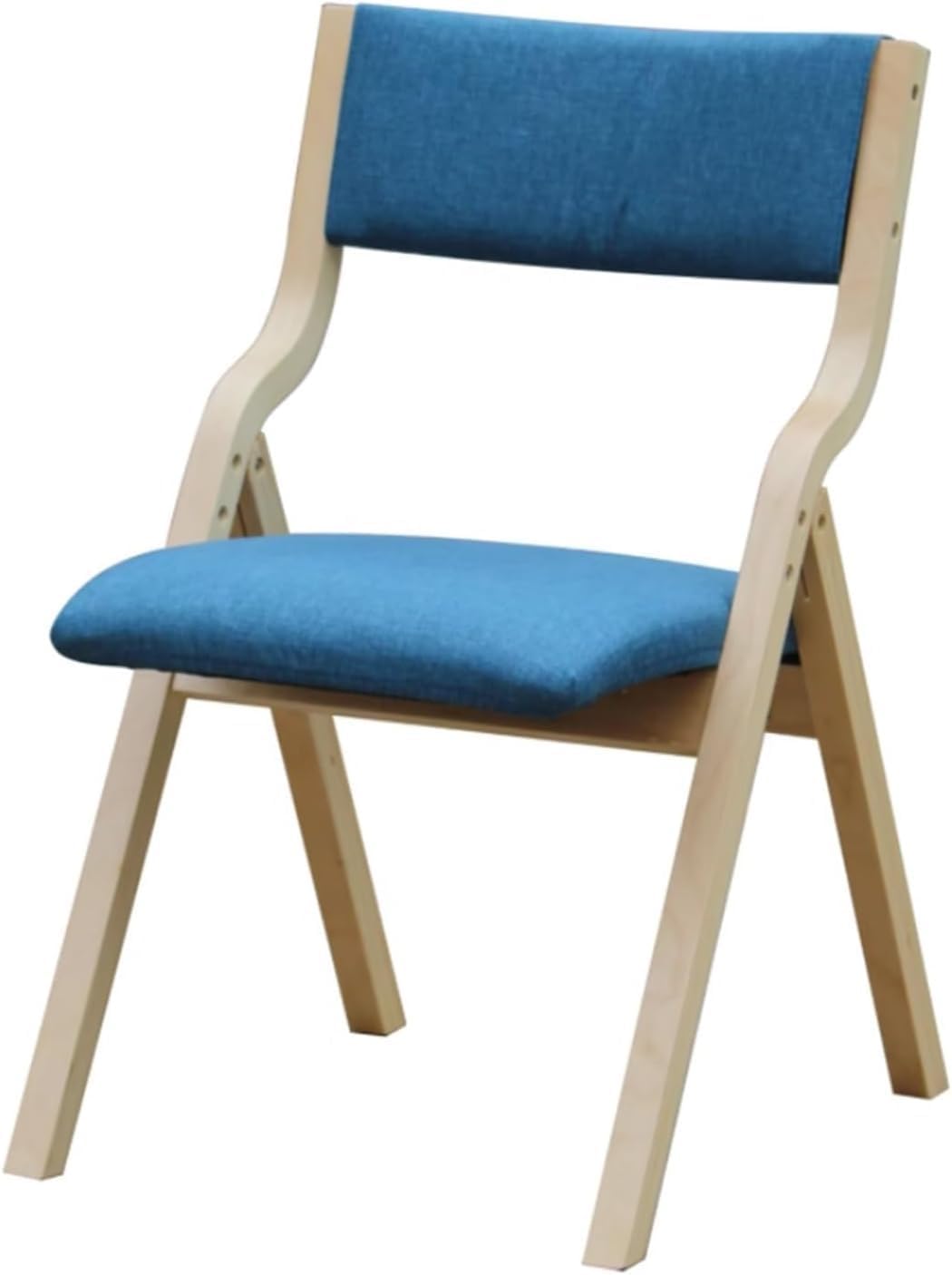 Portable Folding Chair with Reclining Function and Solid Wood Frame Easy to Fold and Store No Installation(Blue)