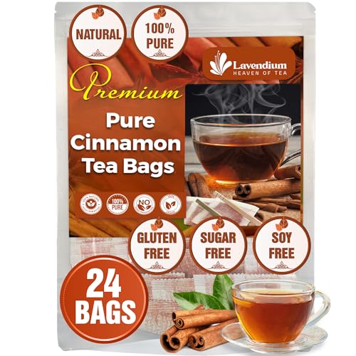 Image of Lavendium, 24 Pure Cinnamon Tea Bags, Made of 100% Natural Sticks, Herbal Tea, No Additives, Caffeine, Gluten, Vegan