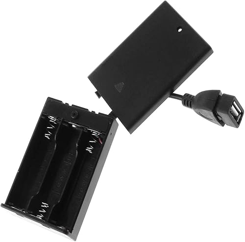 Miniatura 2 de AIMPGSTL 2 soportes para batería de 3 AA, 3 pilas AA 4.5-5V con cubierta e interruptor de encendidoapagado, con cable USB