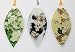 Lucore Leaf Bookmarks - Asian White Flowers Painting Lucky Charm, Ornament, Hanging & Wall Decor, Art Decoration - 3 Pcs, Made of Real Leaves