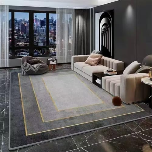 Tapis moderne gris 60x90cm avec protection de sol intégrée