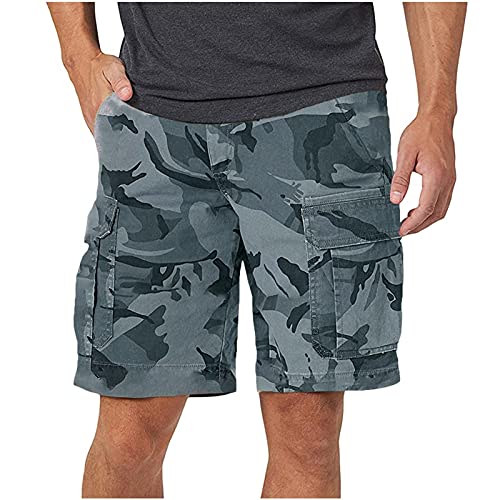JNXFUZMG Camouflage Impression Shorts Zipper Casual Hommes Casual Short Summer Multi-Poche Sports Fitness Short Cover