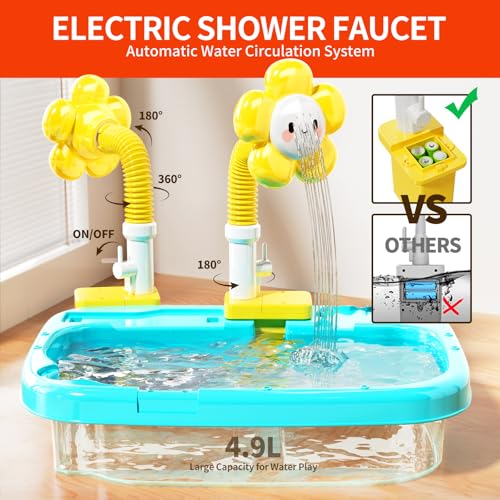 image for Pupu Pig Water Table Play Sink Toys for Toddlers, Kids Play Kitchen Si