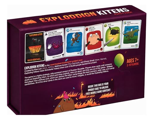 Image of Tickles Explodign Kitens Party, Family and Adult Card Game (Ages: 7 Year & Up; Players: 2-10)