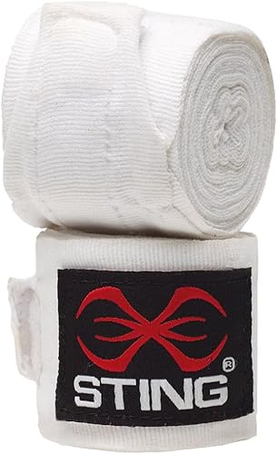 STING Patrocinador de los Juegos Olímpicos - Vendas de mano aprobadas por AIBA  para competencia profesional y entrenamiento blanco, 180 in