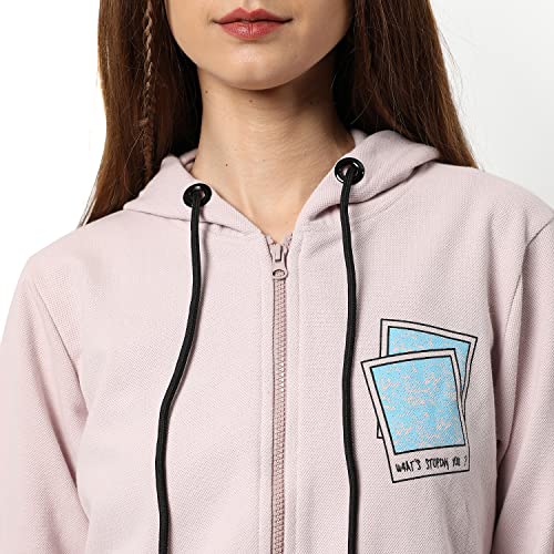 Image of PINACOLADA Women Cotton Zipper Sweatshirt Relaxed Fit for Casual Wear | Full Sleeves | Stylish Sweatshirt Crafted with Comfort Fit and High Performance for Everyday Wear