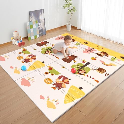 Foldable Baby Play Mat, PIGLOG 50x50 Playpen Mat, Barbados