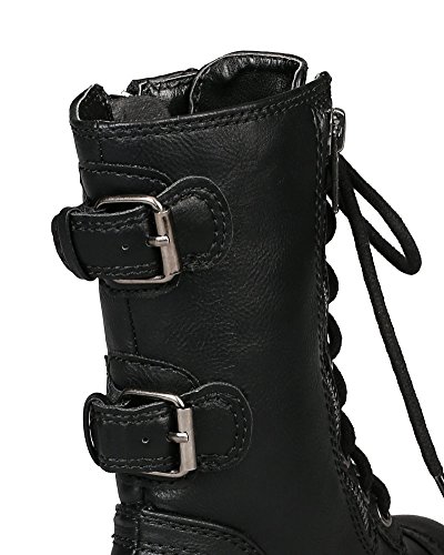 Soda Girls Kids Dome-2S Lace Up Military Combat Boots4