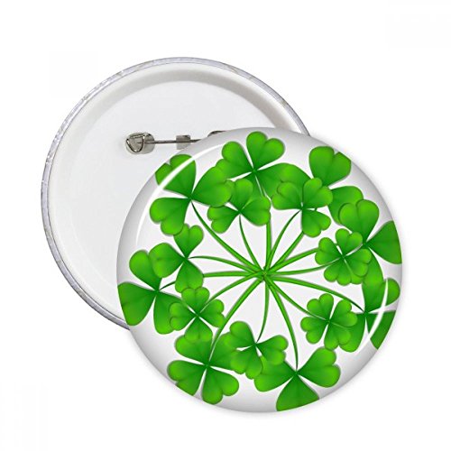 Pins Badge Bouton Trèfle à Quatre Feuilles XXL pour Décoration de Vêtements, Lot de 5