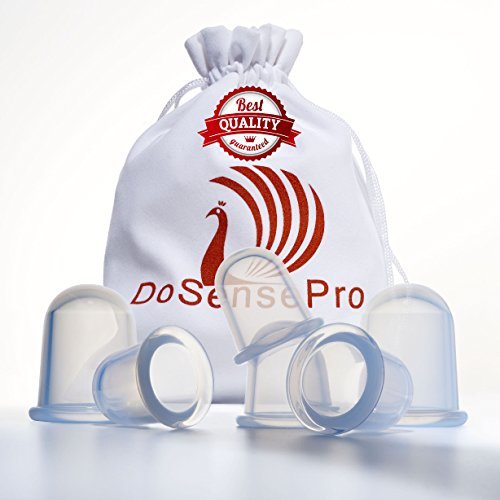 Cupping Therapy Sets Massage Cups - by DoSensePro. 6 Flexible Silicone Vacuum Cups