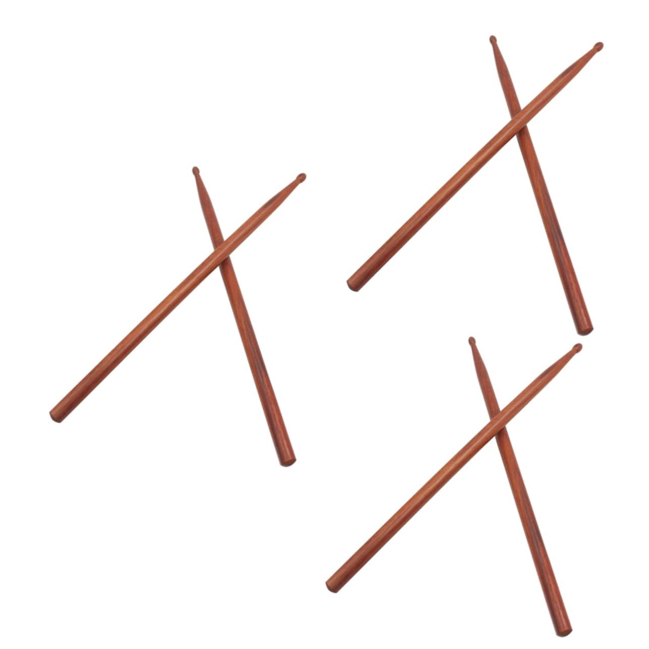 SUPVOX 3pares Baquetas De Batería De Madera Punta Ovalada Acabado Natural Accesorios Para Percusión Para Jóvenes Músicos y Bandas