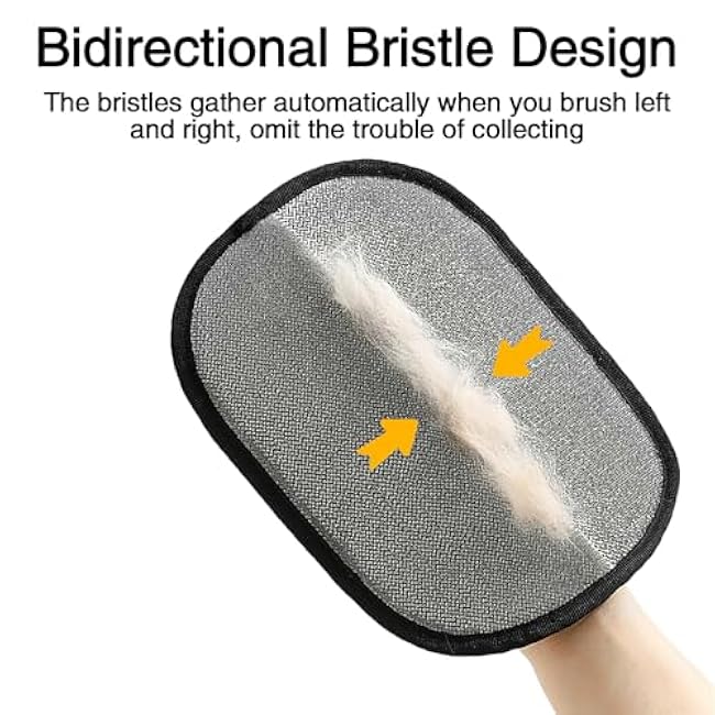 3 Pack Pet Hair Removal Gloves - Reusable Electrostatic Pet Hair Remover Glove for Cats & Dogs, Double-Sided Magic Grooming Glove for Furniture, Car Seats, Carpets & Clothing (3Pcs-Black)-JtwnVvNq