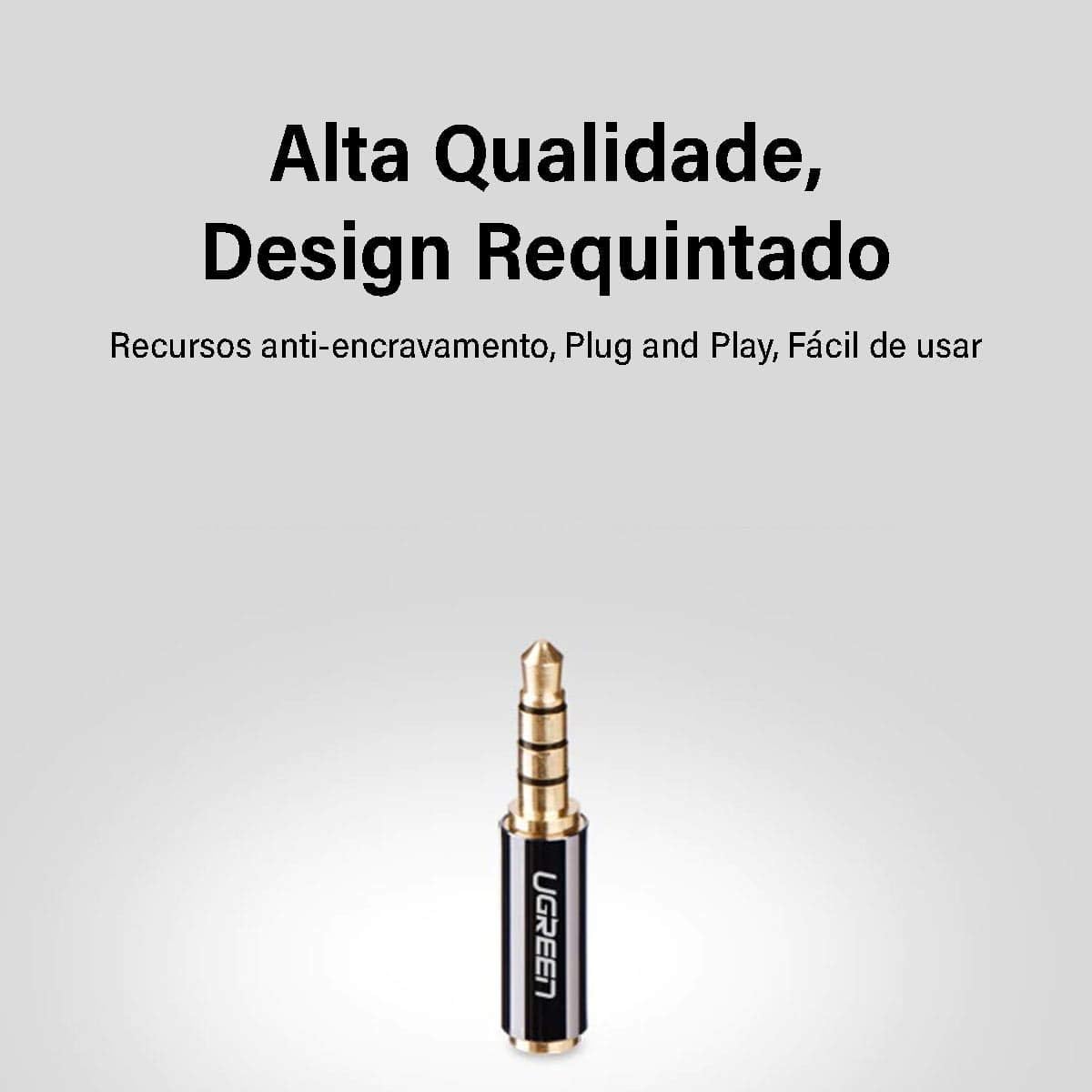 Close-up of the UGREEN adapter's 3.5mm male plug