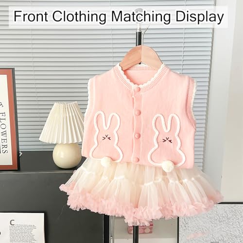 Toddler Girls Sweater Vest Kids Button Knit Sweater Vest Size 2-7T4