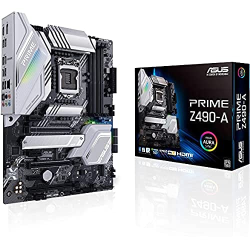 Placas Base Asus ASUS PRIME Z490-A - Placa Base ATX Intel de 10a gen LGA 1200 con VRM 12+2 fases DrMOS, dual M.2, DDR4, LAN 2.5Gb, HDMI, DP,...