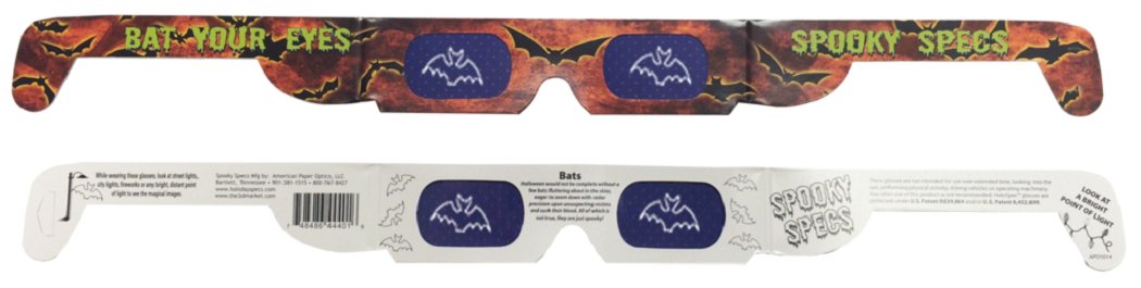 Spooky Specs -Bat - Paper Holospex - Holographic Lens 3D