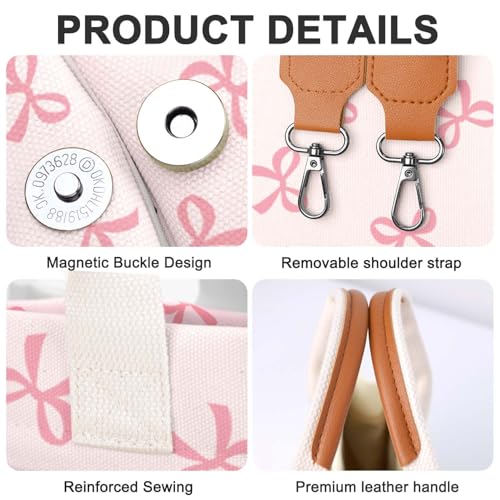 Image of Canvas Tote Bag for Women with Pockets Crossbody Bag Tote Shoulder Handbags Casual Work Bags Everything Tote Bag