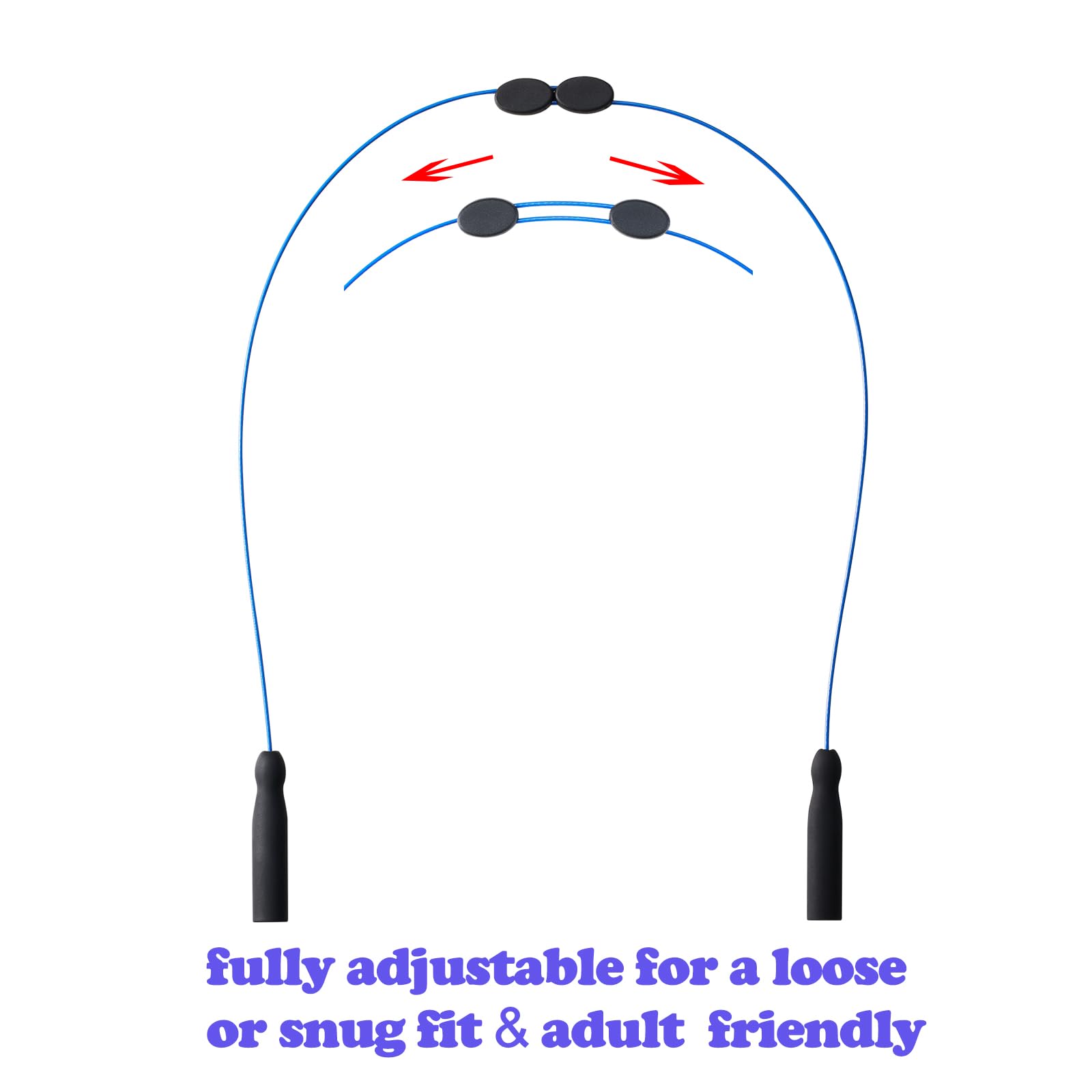 Sangle de lunettes de soleil – Sangle de lunettes réglable sans queue, sangle de lunettes, sangles de câble, supports de lunettes autour du cou