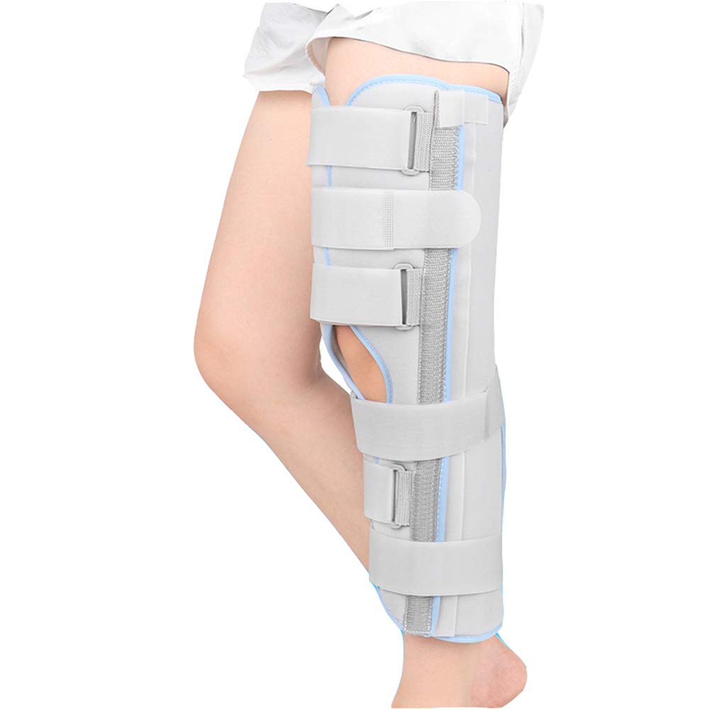 Inmovilizador de Rodilla Soporte de Pierna Completa Inmovilizador de Rodilla y Pierna de Tres Paneles Ajustable Largo/férula de Rodilla/Soporte rígido de Soporte de Rodilla para poscirugía