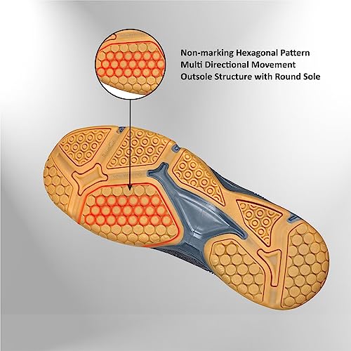 Image of Nivia Glister 2.0 Badminton Shoes for Men | Your Ultimate Companion for Superior Court Performance | Badminton Sports Shoes | Best Non Marking Court Shoes | (Grey /Orange /Red)