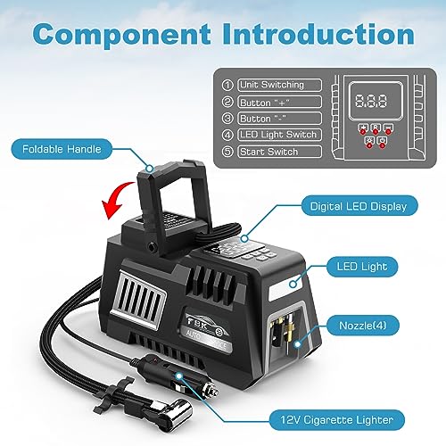 Fbk ST-08 Portable Tire Inflator Digital Air Compressor 12V Dc Tire Air Pump Car Accessories With Auto Shut-Off Function thumb #5