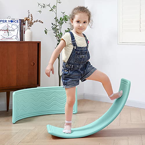 Exclusive Discount 50% Price Children's Balanced Wobble Board Sturdy Plastic Montessori Toys Suitable for Children's Yoga Stimulates The Vestibular System Maximum Load-Bearing 200LB Equipped with Anti-Skid Strips(Blue)