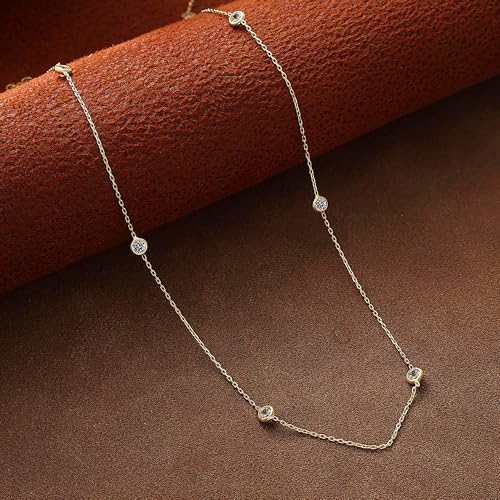 BAYLAY Gold Necklace for Women - 18K Gold Plated Zicon Gold Chain Dainty Gold Necklace for Women Gold Jewelry Gifts Size 18 inch — view 6