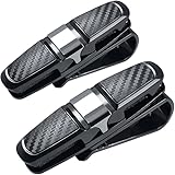 TS・CORP 車のサンバイザー用めがねホルダー 車用サンバイザー サングラス【2個セット】/めがねかけ チケットカードクリップ付き シルバ