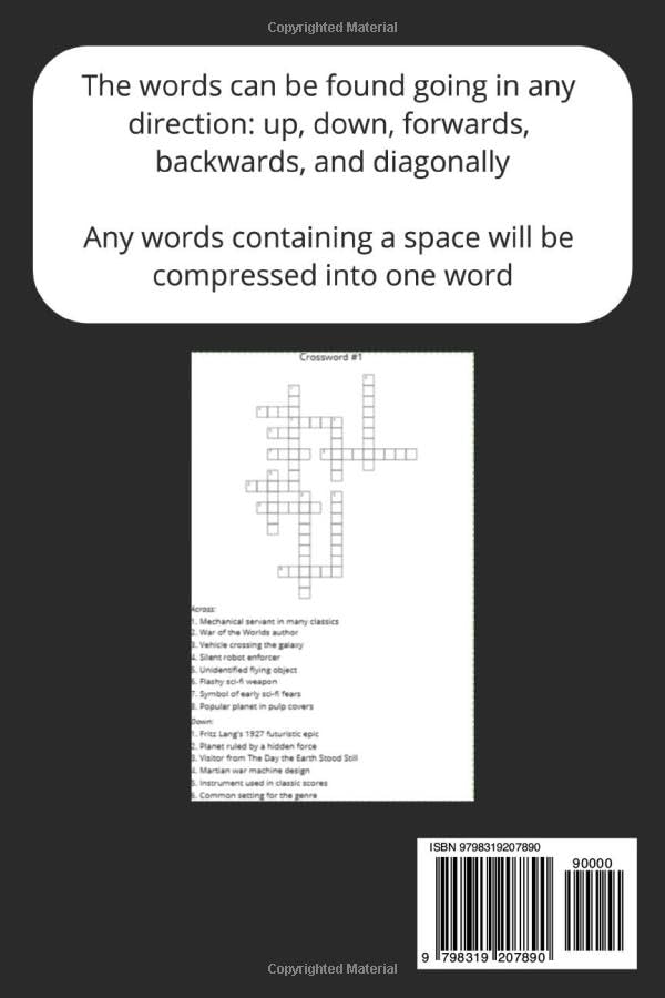 Sci-Fi Movies & Cult Classics - Crossword Book: Test your knowledge of popular classic science fiction movies and similar topics. For holiday, free time, and fun! image 3