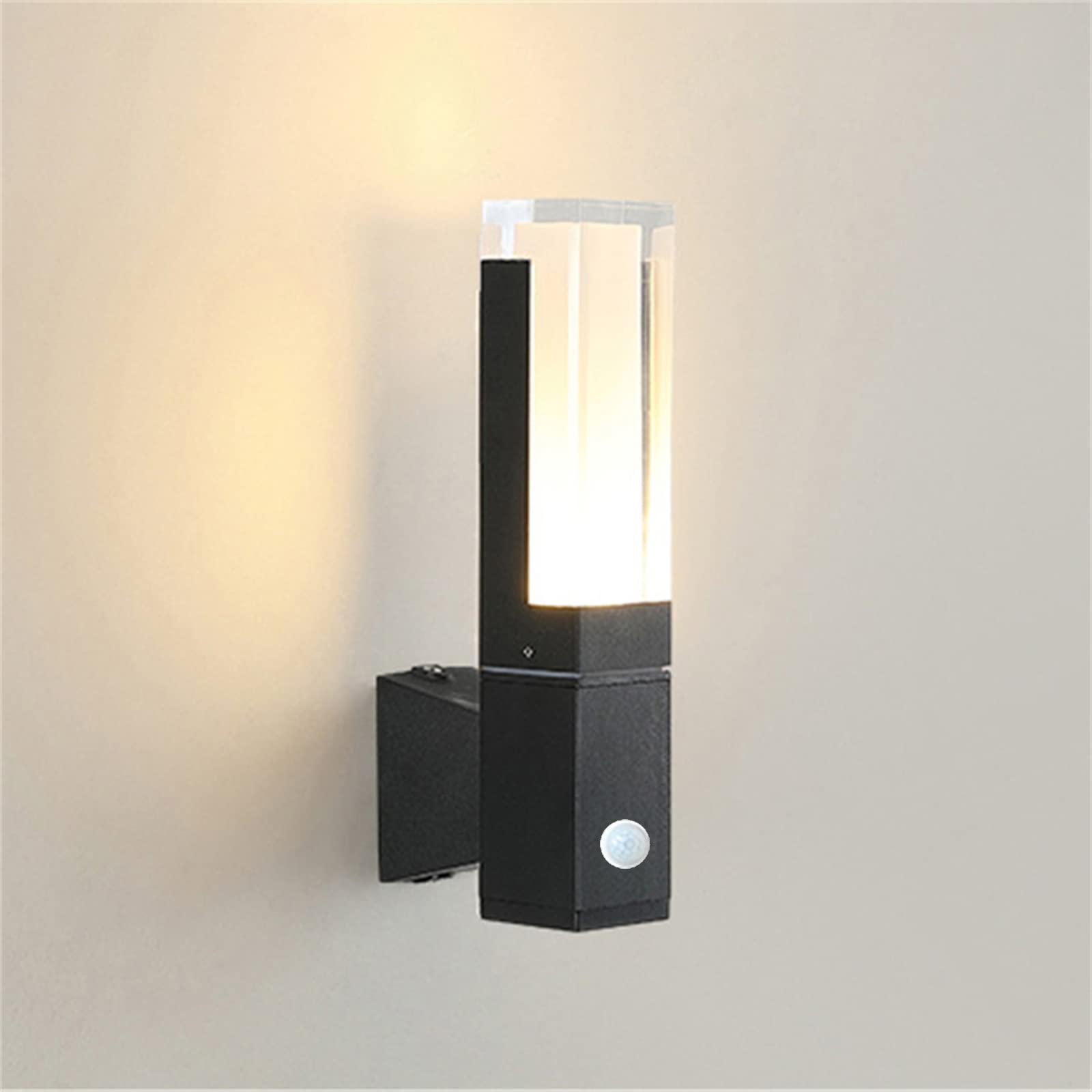 QYYZTQY Outdoor Garden Lights with Motion Sensor Outside Lamp PIR Induction 16W Sconces Mains Powered Exterior/Indoor Wall IP65 for Entrance Terrace Balcony (Warm White 3000K)